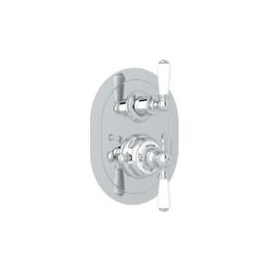 House of Rohl Perrin & Rowe Edwardian Era Oval Thermostatic Trim Plate with Volume Control in Polished Chromepng